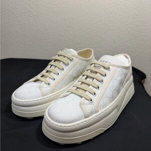 Gucci GG Treck 1977 Tennis Canvas Platform Low Top Trainer